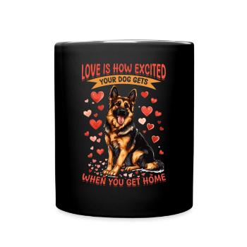 German Shepherd Dog Breed Love is - Full Colour Mug - black - Front