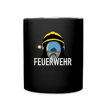 Feuerwehr - Tasse einfarbig - Schwarz - Vorne