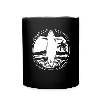 Surfing Sketch - Full Colour Mug - black - Front