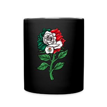 Mexiko Mexico Mexikaner Geschenk Flagge Fußball - Tasse einfarbig - Schwarz - Vorne