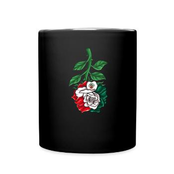 Mexiko Mexico Mexikaner Geschenk Flagge Fußball - Tasse einfarbig - Schwarz - Vorne
