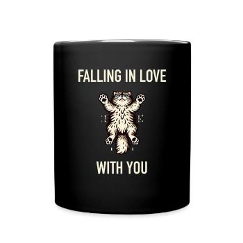 Süße Katze - Tasse einfarbig - Schwarz - Vorne