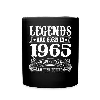 Legends are born in 1965 Birthday 60 Years - Tasse einfarbig - Schwarz - Vorne
