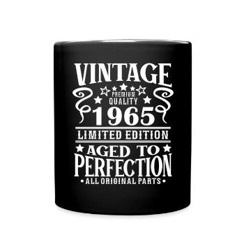 Retro Vintage 1965 Birthday 60 Years Born in 1965 - Tasse einfarbig - Schwarz - Vorne