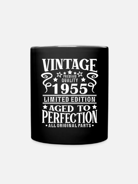 Rétro Vintage 1955 Anniversaire 70 ans Né(e) en 1955 - Mug uni - noir