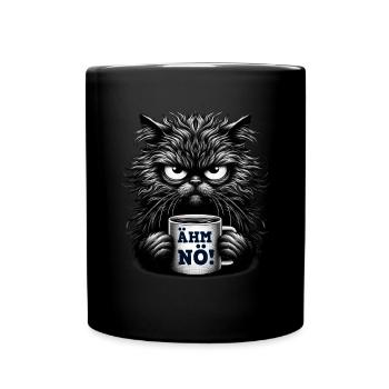 Um, Nope, Cat, Funny, Sarcastic, Tea, Coffee - Full Colour Mug - black - Front