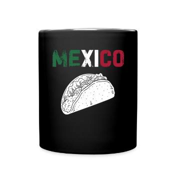 Mexiko Mexico Mexikaner Geschenk Flagge Fußball - Tasse einfarbig - Schwarz - Vorne