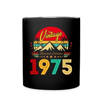 Retro Vintage Limited Edition Born in 1975 - Tasse einfarbig - Schwarz - Vorne