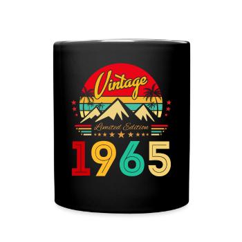 Retro Vintage Limited Edition Born in 1965 - Tasse einfarbig - Schwarz - Vorne