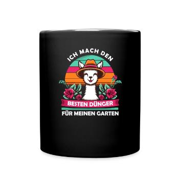 Alpaka machen den besten Dünger für meinen Garten - Tasse einfarbig - Schwarz - Vorne