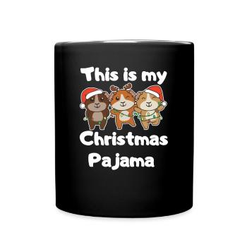 Pyjama de Noël Cochon d’Inde - Mug uni - noir - Devant