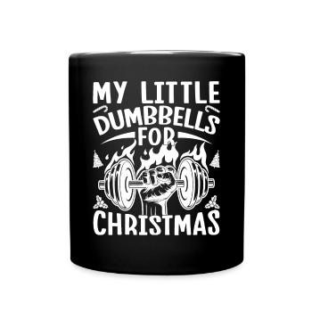 Gym Junkies My Dumbbells For X-Mas Calisthenics - Tasse einfarbig - Schwarz - Vorne