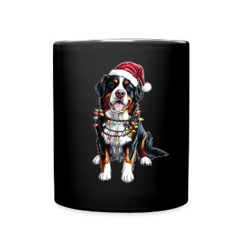 Mignon bouvier bernois chien Noël - Mug uni - noir - Devant