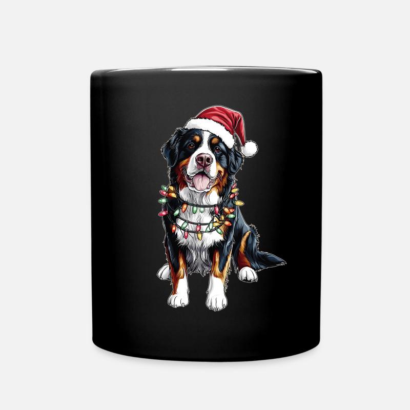 Mignon bouvier bernois chien Noël - Mug uni - noir
