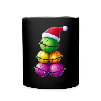 Boccia Kugel Haufen Bocci Weihnachten Hut Xmas - Tasse einfarbig - Schwarz - Vorne