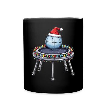 Bossaball Weihnachtsmütze Xmas - Tasse einfarbig - Schwarz - Vorne