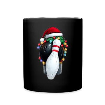 Bowling melon chapeau de Noël Noël - Mug uni - noir - Devant