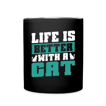 Cat Dad Gifts - Tasse einfarbig - Schwarz - Vorne