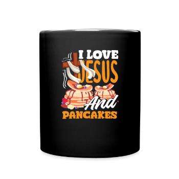 Funny Pancake Lover Gift - Full Colour Mug - black - Front