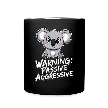 Warning: Passive-Aggressive Koala Drawing - Full Colour Mug - black - Front