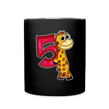 5th Birthday Motif Giraffe - 5 years - Full Colour Mug - black - Front