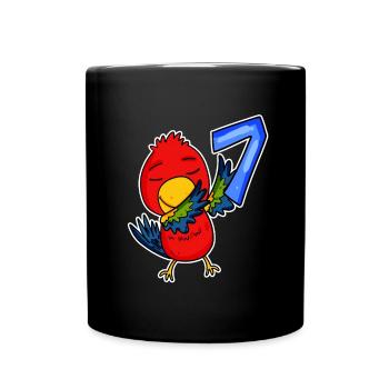 7ème anniversaire motif perroquet - 7 ans - Mug uni - noir - Devant