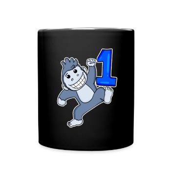 Zahl 1 Nummer Eins - Tasse einfarbig - Schwarz - Vorne