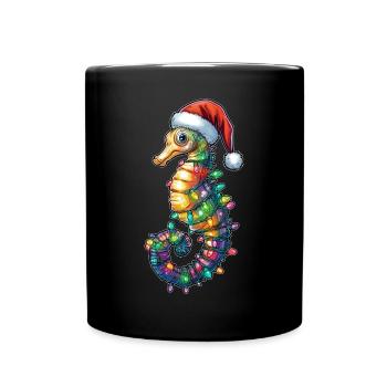 Chapeau de Noël Hippocampe Noël - Mug uni - noir - Devant