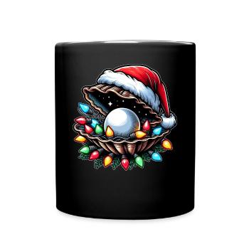 Seashell Seashell Beach Christmas Hat Xmas - Full Colour Mug - black - Front