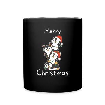 Pingouin Arbre de Noël Animaux de Noël Pingouins - Mug uni - noir - Devant