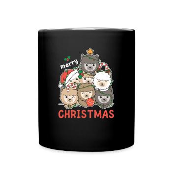 Arbre de Noël en alpaga Joyeux Noël - Mug uni - noir - Devant