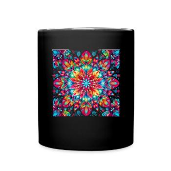 Mandala Christmas design for the holidays - Full Colour Mug - black - Front
