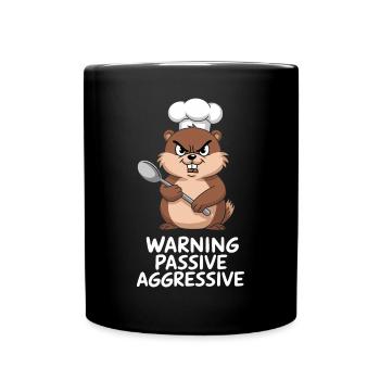 Warning Passive Aggressive Meerkat Cook - Full Colour Mug - black - Front