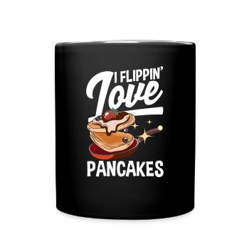 Lustiges Pfannkuchenliebhaber Geschenk - Tasse einfarbig - Schwarz - Vorne