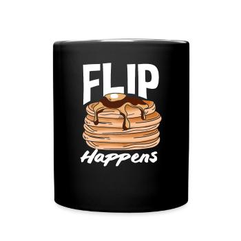 Lustiges Pfannkuchenliebhaber Geschenk - Tasse einfarbig - Schwarz - Vorne