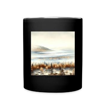 Foggy Lapland Scandinavia Finland Autumn - Full Colour Mug - black - Front