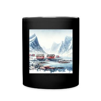 Lofoten Berge & Rorbuer Skandinavien Norwegen - Tasse einfarbig - Schwarz - Vorne