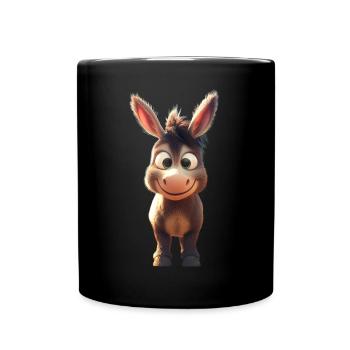 Donkey Domestic Donkey Riding Stable Love Cute Donkey - Full Colour Mug - black - Front