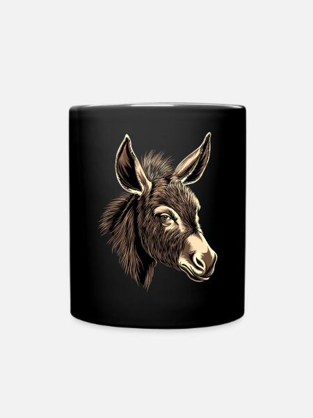 Esel Hausesel Donkey Reiten Stall Liebe Süßer Esel - Tasse einfarbig - Schwarz