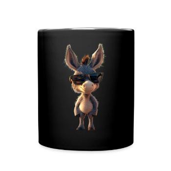 Donkey Domestic Donkey Riding Stable Love Cute Donkey - Full Colour Mug - black - Front