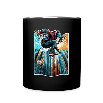 Parkour - Tasse einfarbig - Schwarz - Vorne