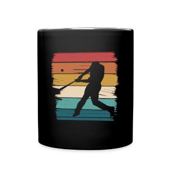 Retro Baseball Silhouette im Vintage-Stil - Tasse einfarbig - Schwarz - Vorne