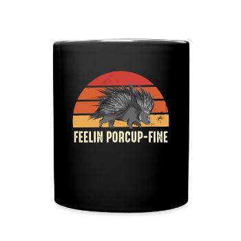 Feelin Porcup-Fine Sunset Plus Drôle - Mug uni - noir - Devant