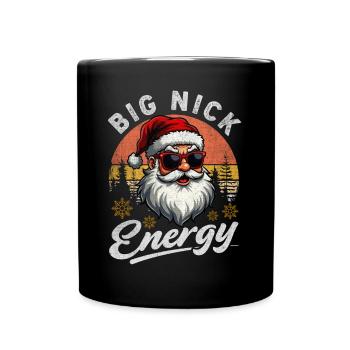 Big Nick Energy Funny Santa Claus Christmas - Full Colour Mug - black - Front