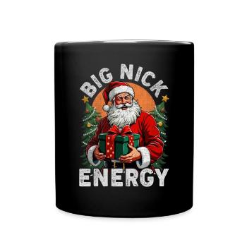 Big Nick Energy Funny Santa Claus Christmas - Full Colour Mug - black - Front