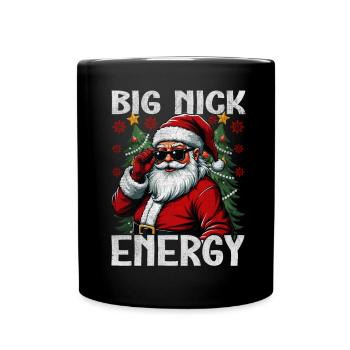 Big Nick Energy Funny Santa Claus Christmas - Full Colour Mug - black - Front