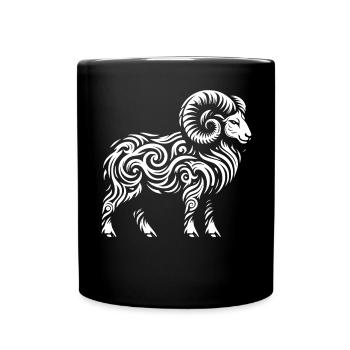 Bélier tribal - Mug uni - noir - Devant