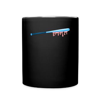 Baseball-Tropfen streut Baseballschläger Baseball- - Tasse einfarbig - Schwarz - Vorne