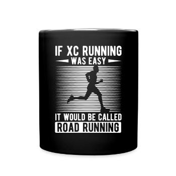 Cross Country Runner Design - XC Coach - Running - Full Colour Mug - black - Front
