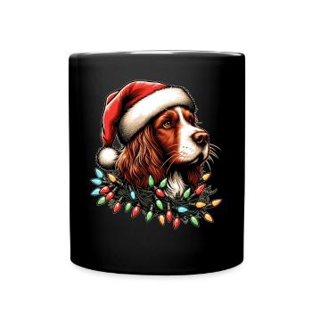 Brittany Spaniel Chien Père Noël Noël - Mug uni - noir - Devant